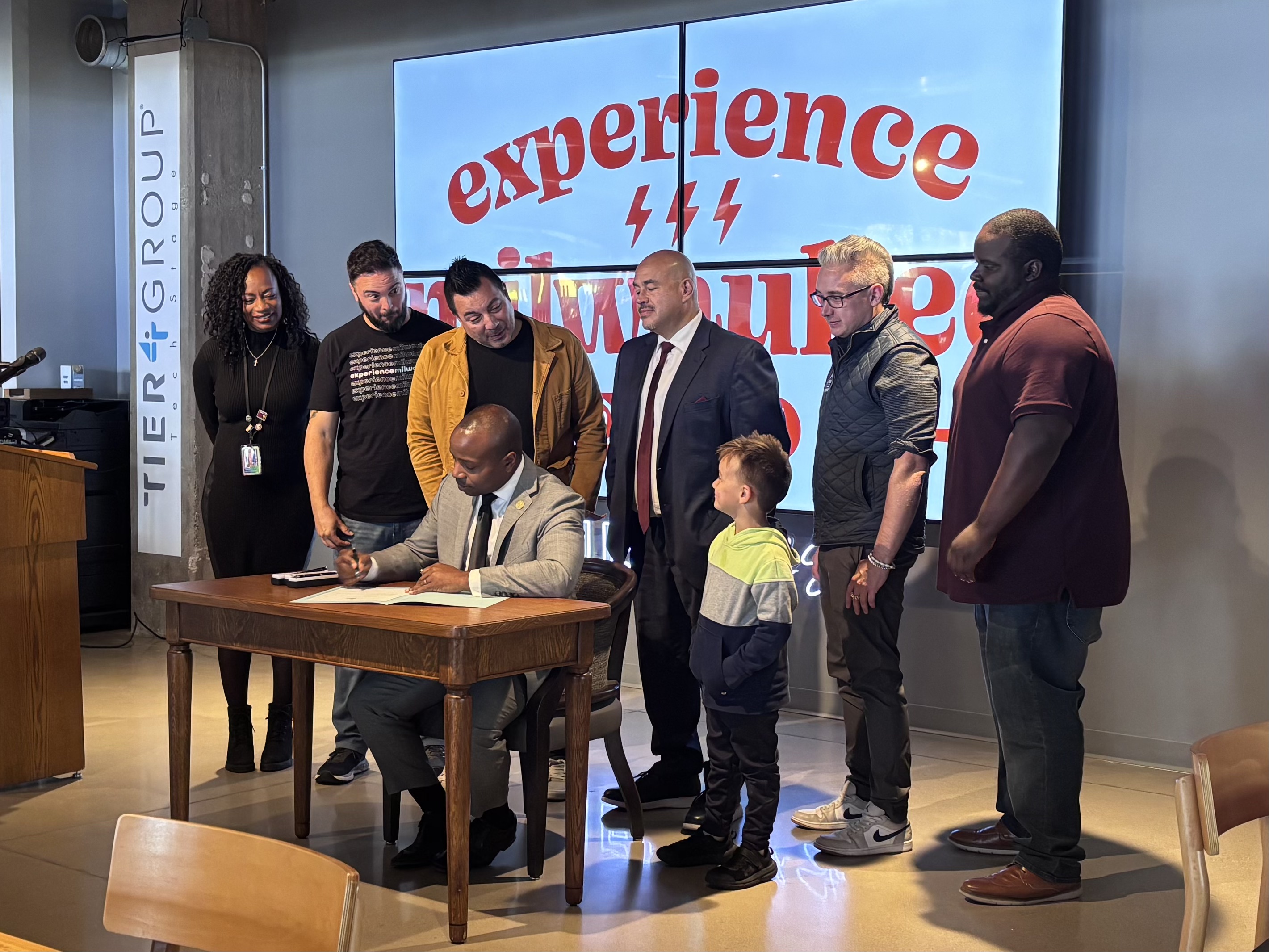 Milwaukee Mayor signing Wisconsin's first Innovation District on October 27, 2025